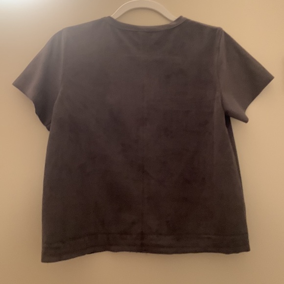 Grey Faux Suede Boxy Top by Willam B - Picture 2 of 4